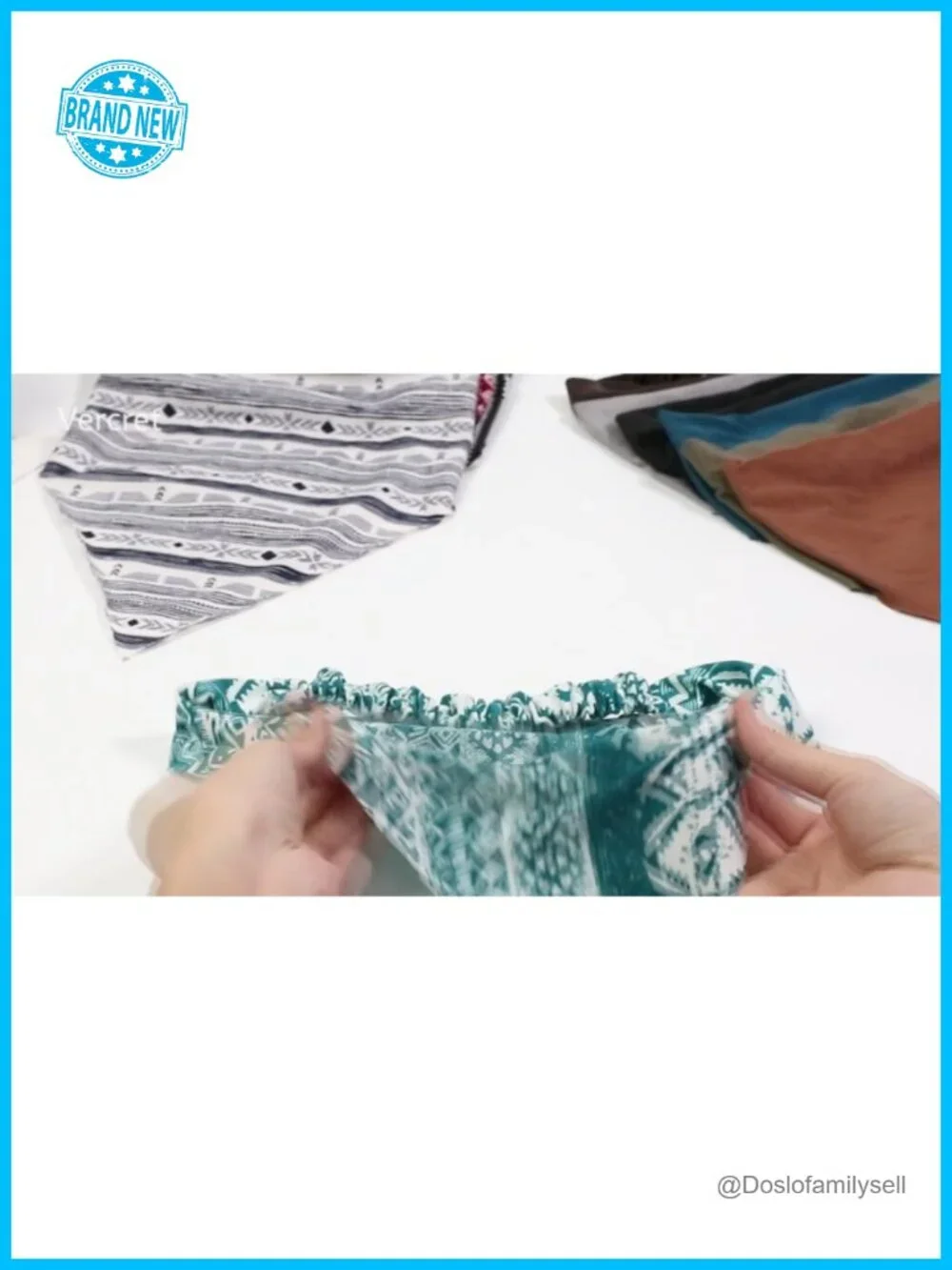 6 Pack Pre-Tied Triangle Hair Scarves with Clips Non Slip Headband
